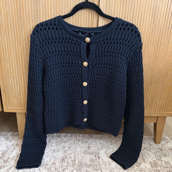 Mango Midnight Blue Knit Cardigan - Picture 1 of 1